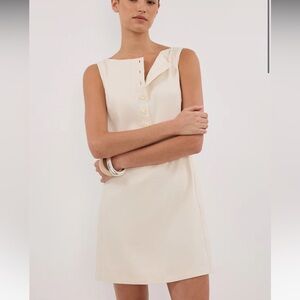 NWT DISSH Brad Cream Boat Neck Dress